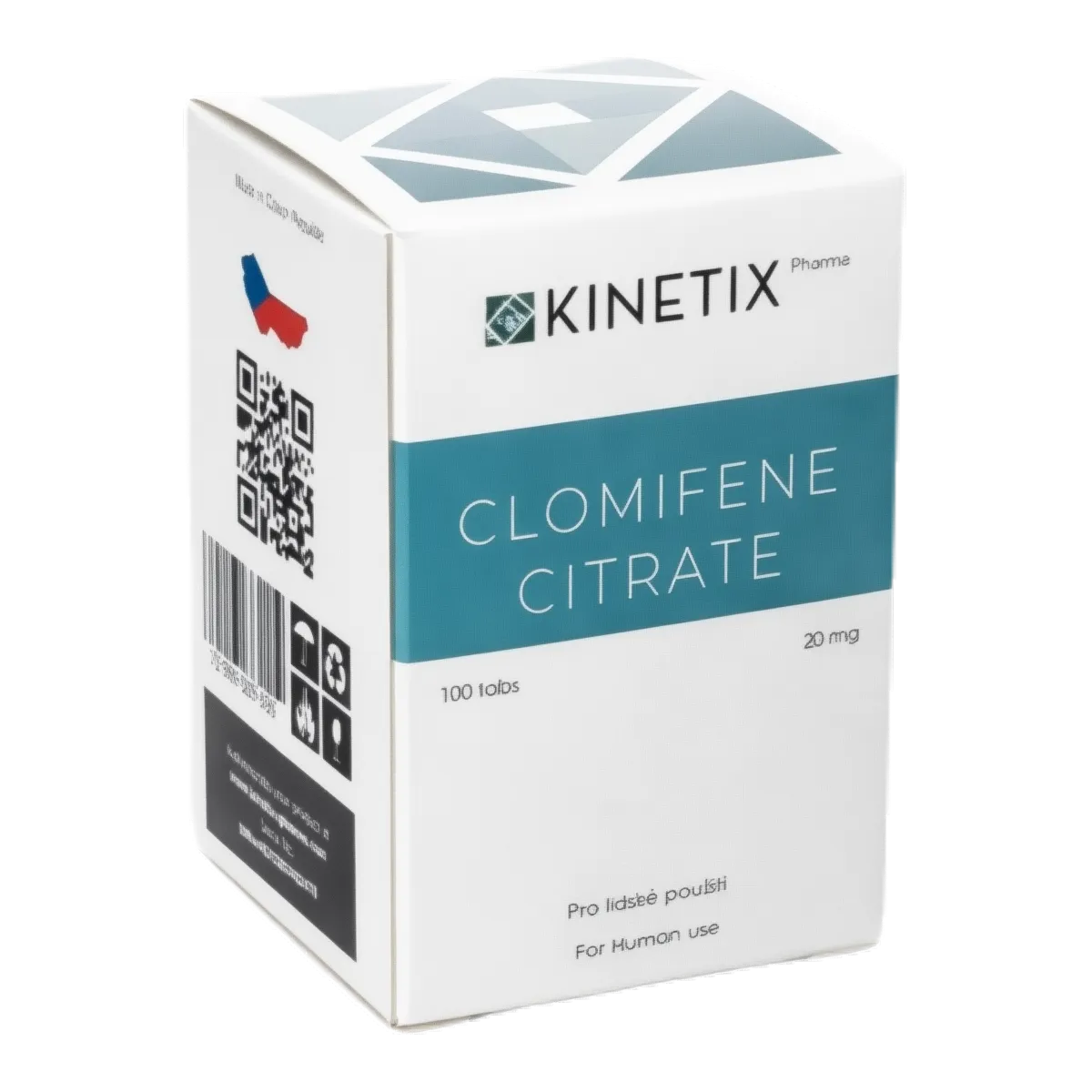 Clomifeno Citrato 20 mg Kinetix Pharma - 100 Tabletas